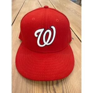 New Era‎ 59Fifty MLB Washington Nationals Fitted Red Hat 7 1/4